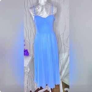🌷 Baby Blue Corset Style Top & Pleated A Line Dress 🌷 NWOT